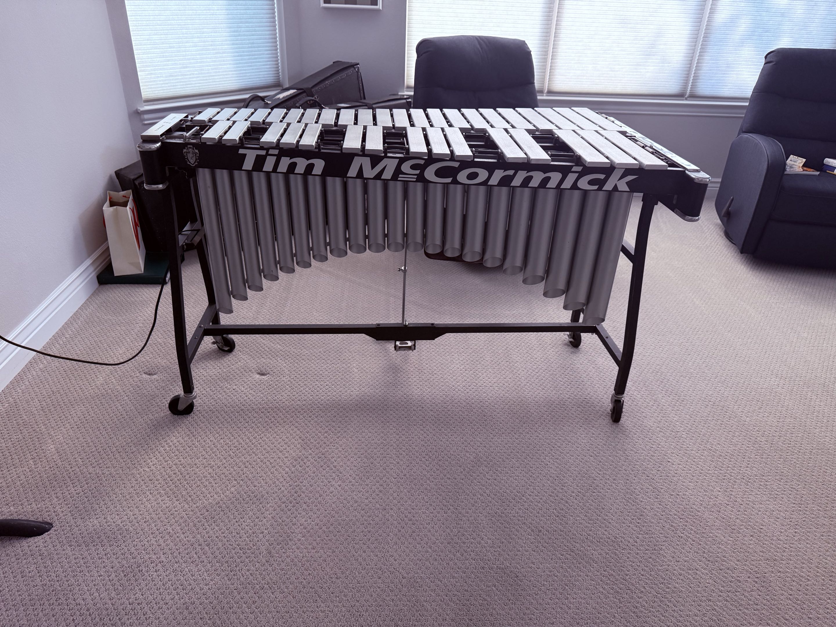 Tim McCormick name plate on vibraphone rail